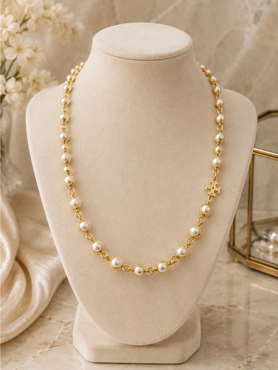 Tory Burch Jewelry - Tory Burch Moondance Goldtone & Imitation Pearl Necklace